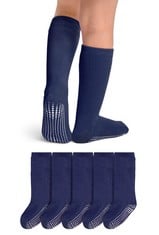 44 X LA ACTIVE KNEE HIGH GRIP SOCKS - 5 PAIRS - BABY TODDLER NON SLIP/SKID COTTON (NAVY BLUE, 12-36 MONTHS) - TOTAL RRP £441: LOCATION - E