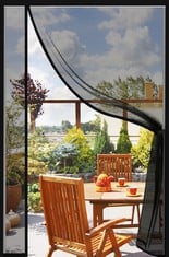 9 X SIDE OPENING MAGNETIC SCREEN,FLY SCREENS DOORS NETS PATIO CURTAIN INSECT MESH FOR KEEPING OUT FLIES & BUG, FLY SCREEN FRENCH DOORS (75X200CM, BLACK) - TOTAL RRP £84: LOCATION - E