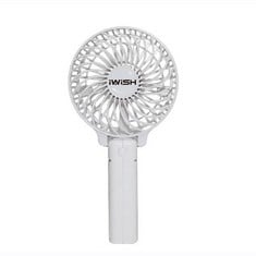 28 X IWISH MINI PORTABLE FAN, ELECTRIC PERSONAL HANDHELD FOLDING FANS WITH USB RECHARGEABLE BATTERIES FOR KIDS OUTDOOR HOUSEHOLD TRAVELING DESKTOP WHITE - TOTAL RRP £233: LOCATION - F