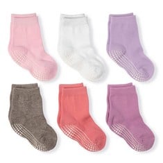 13 X LA ACTIVE ATHLETIC CREW GRIP SOCKS - 6 PAIRS - BABY TODDLER INFANT NEWBORN KIDS BOYS GIRLS NON SLIP/ANTI SKID (GIRLS, 12-36 MONTHS) - TOTAL RRP £159: LOCATION - F