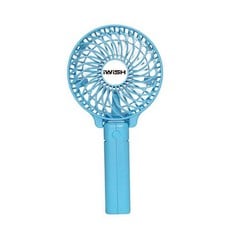 49 X IWISH MINI PORTABLE FAN, ELECTRIC PERSONAL HANDHELD FOLDING FANS WITH USB RECHARGEABLE BATTERIES FOR KIDS OUTDOOR HOUSEHOLD TRAVELING DESKTOP BLUE - TOTAL RRP £408: LOCATION - F