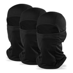 28 X SKHAOVS 3 PCS BLACK BALACLAVA SKI MASK FOR MEN AND WOMEN, LIGHTWEIGHT BREATHABLE WINDPROOF FACE MASK, MULTIFUNCTION SKI MASK FULL FACE BALACLAVAS FOR OUTDOOR SPORTS SKIING CYCLING MOTORCYCLE (BL