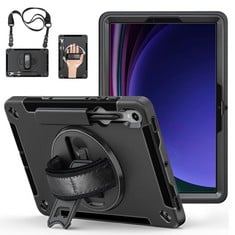 16 X CASE FOR SAMSUNG GALAXY TAB S9: 3-LAYER MILITARY GRADE RUGGED SHOCKPROOF CASE FOR GALAXY TAB S9 11 INCH WITH S PEN HOLDER-360° ROTATING KICKSTAND-HAND/SHOULDER STRAP, BLACK - TOTAL RRP £173: LOC