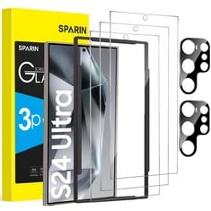 QTY OF SPARIN FOR SAMSUNG GALAXY S24 ULTRA SCREEN PROTECTOR, 3+2 PACK TEMPERED GLASS FILM WITH CAMERA LENS PROTECTOR, FINGERPRINT ID COMPATIBLE, INSTALLATION ALIGNMENT FRAME INCLUDED - TOTAL RRP £599