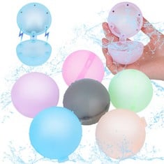 25 X REUSABLE WATER BALLOONS FOR KIDS ADULTS, SILICA GEL WATER BALL, QUICK FILL, IMPACT OPEN, SUMMER SPLASH PARTY EASY QUICK FUN OUTDOOR BACKYARD FOR SWIMMING POOL 6 PCS - TOTAL RRP £312: LOCATION -