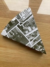 QTY OF RETRO DESIGN CHIP CONE HOLDER - KIDS PARTIES - GIFTS - HOME - WEDDINGS - THICK CARD SUITABLE FOR FOOD TAKEAWAYS (10) - TOTAL RRP £157: LOCATION - G