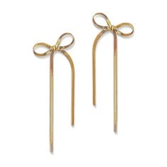 43 X MARIBELLE BOW EARRINGS FOR WOMEN GOLD BOW EARRINGS SILVER RIBBON EARRINGS FOR WOMEN FASHION ELEGANT LONG TASSEL BOW EARRINGS FOR SENSITIVE EARS - TOTAL RRP £107: LOCATION - G