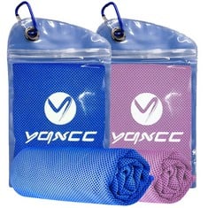 35 X YQXCC 2 PACK COOLING TOWEL (120X30 CM) ICE TOWEL FOR NECK, MICROFIBRE COOL TOWEL, SOFT BREATHABLE CHILLY TOWEL FOR YOGA, GOLF, GYM, CAMPING, RUNNING, WORKOUT & MORE ACTIVITIES - TOTAL RRP £262: