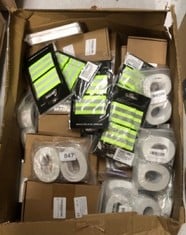 QUANTITY OF ASSORTED ITEMS TO INCLUDE HI VIS REFLECTIVE RUNNING ARMBANDS - HIGH VISIBILITY ELASTICATED ARMBANDS/ANKLE BANDS WITH VELCRO CLOSURE, FOR RUNNING, WALKING, CYCLING AND OUTDOOR SAFETY. IDEA