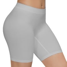 QTY OF SIMIYA WOMEN LONG BRIEFS ANTI CHAFING BOY SHORTS SEAMLESS STRETCHY SAFETY PANTY FOR UNDER DRESSES AND YOGA(1PC GREY,3XL) - TOTAL RRP £309: LOCATION - H