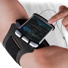 15 X E TRONIC EDGE RUNNING PHONE HOLDER - ROTATABLE MOBILE PHONE ARMBANDS FOR EXERCISE AND JOGGING - COMPATIBLE W/IPHONE & ANDROID DEVICES – BLACK - TOTAL RRP £225: LOCATION - I