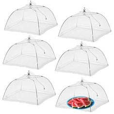 9 X WISDOMWELL POP-UP MESH FOOD COVERS TENT UMBRELLA 6 PACK 17 INCH REUSABLE AND COLLAPSIBLE SCREEN NET PROTECTORS FOR OUTDOORS PARTIES PICNICS BBQS KEEP OUT FLIES BUGS MOSQUITOES: LOCATION - I