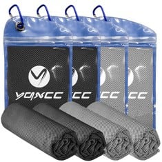 15 X YQXCC 4 PACK COOLING TOWEL (120X30 CM) ICE TOWEL FOR NECK, MICROFIBRE COOL TOWEL, SOFT BREATHABLE CHILLY TOWEL FOR YOGA, GOLF, GYM, CAMPING, RUNNING, WORKOUT & MORE ACTIVITIES - TOTAL RRP £162: