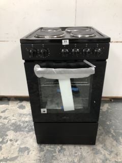 WILLOW WE50SSB 62L FREESTANDING ELECTRIC COOKER, 50CM WIDE SINGLE CAVITY COOKER WITH SOLID 4 ZONE PLATE HOB RRP: £244