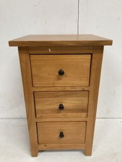 HALLOWOOD BEDSIDE TABLE WITH 3 DRAWERS