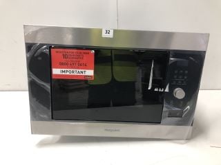 HOTPOINT MF25G BUILT-IN MICROWAVE WITH GRILL - BLACK & STAINLESS STEEL RRP: £199 (EX DISPLAY)