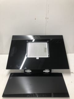 RUSSELL HOBBS WIDE ANGLED BLACK GLASS CHIMNEY COOKER HOOD (EX DISPLAY)