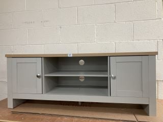 GREY TV STAND WITH CUPBOARDS