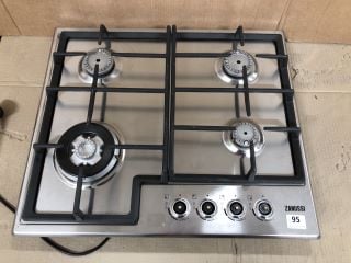 ZANUSSI ZGH66424XX GAS HOB 60CM 4 BURNER IN STAINLESS STEEL RRP: £219 (EX DISPLAY)