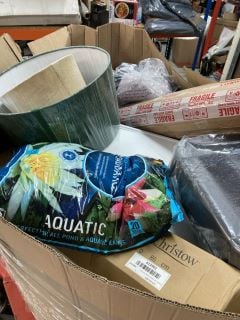 PALLET OF ITEMS INC AQUATIC SOLUTIONS, LAMP SHADES