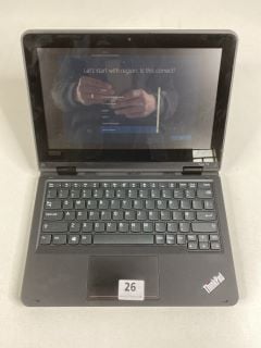 LENOVO THINKPAD YOGA 11E 128GB LAPTOP IN BLACK. (UNIT ONLY (NO BOX, NO CHARGER)). INTEL  PENTIUM SILVER N5000, 8GB RAM,   [JPTN41338]