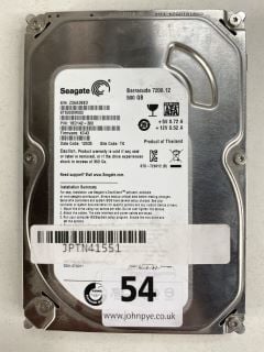 SEAGATE 500GB HARD DRIVE IN SILVER. (UNIT ONLY)  [JPTN41551]