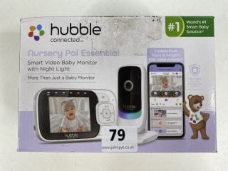 HUBBLE NURSERY PAL ESSENTIAL SMART VIDEO WITH NIGHT LIGHT BABY MONITOR IN WHITE. (WITH BOX & POWER UNITS)  [JPTN41586]