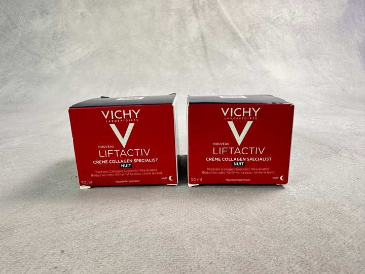 Vichy Liftactiv Collagen Specialist Cream Night 50ml 2x Units (MPSS3319753) (VAT ONLY PAYABLE ON BUYERS PREMIUM)