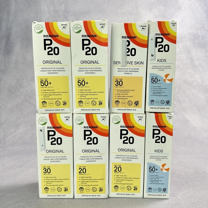 Riemann P20 Sun Protection Products 8x Units Including 50+ SPF Original 200ml  (MPSS3319752) (VAT ONLY PAYABLE ON BUYERS PREMIUM)