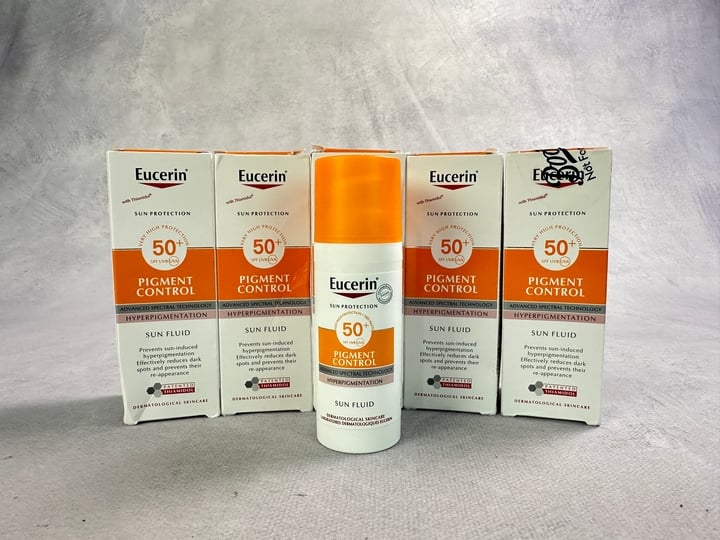 Eucerin Sun Protection Products 5x Units 50+ SPF Pigment Control 50ml  (MPSS3319751) (VAT ONLY PAYABLE ON BUYERS PREMIUM)