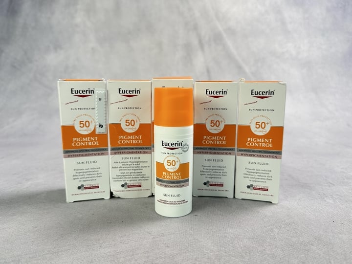 Eucerin Sun Protection Products 5x Units 50+ SPF Pigment Control 50ml  (MPSS3319751) (VAT ONLY PAYABLE ON BUYERS PREMIUM)