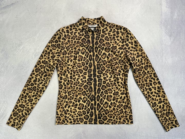 Valentino Leopard Stretch Top  - Size 34 (MPSZ13524550) (VAT ONLY PAYABLE ON BUYERS PREMIUM)