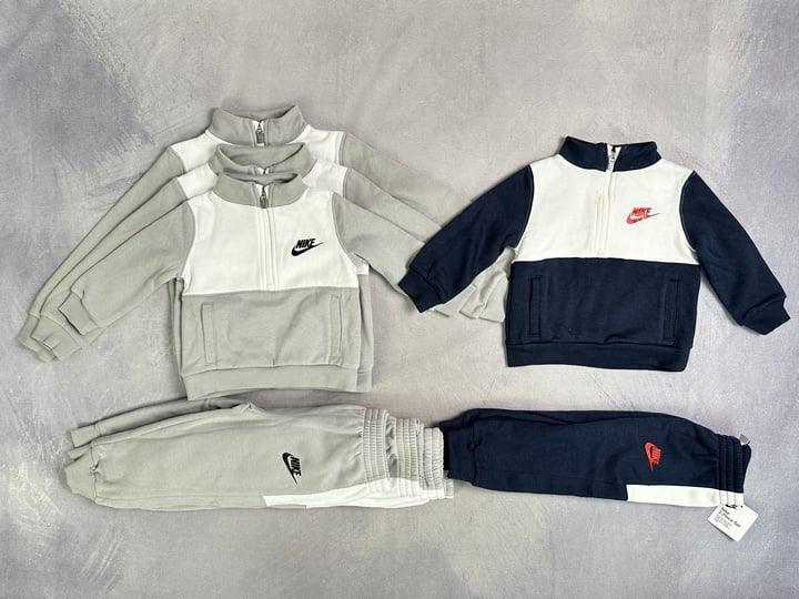 Nike Kids Tracksuits 4x Units (Security Tag Removal Damage) - Size Various From 9-12M - 2-3 YRS (MPSE54750858) (VAT ONLY PAYABLE ON BUYERS PREMIUM)