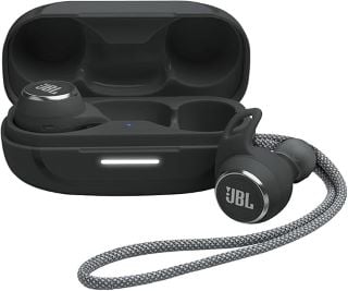 JBL REFLECT AERO WIRELESS EARPHONES (ORIGINAL RRP - £129) IN BLACK: MODEL NO JBLREFLECTAEROBLK (BOXED WITH MANUFACTURE ACCESSORIES, CABLE & MANUAL, RIGHT SIDE EARPHONE NOT FUNCTIONAL) [JPTB4446]