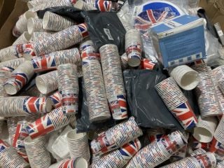 1 X PALLET OF ASSORTED ITEMS TO INCLUDE UNION JACK PAPER CUPS