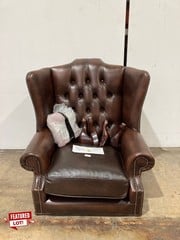 1 X BROWN LEATHER CHAIR