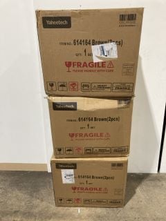 6 X BROWN BAR STOOLS 3 BOXES