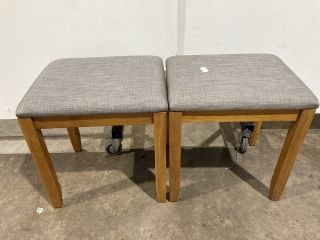 2 X GREY FABRIC TOP STOOL