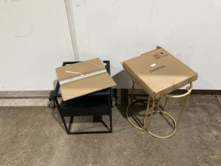 2 X GLASS TOP SIDE TABLES