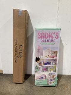 2 X CHILDREN'S ITEMS TO INCLUDE TUTTI PADDED XL PLAY MAT AND SADIES DOLL HOUSE