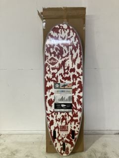 SOFTECH BOMBER 6'4FT DUSTY RED/GREY RRP £385