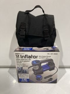 QTY OF ASSORTED ITEMS INCLUDING 12 VOLT INFLATOR