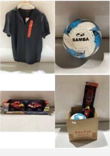 BOX OF ASSORTED ITEMS INCLUDING SAMBA SIZE 4 BALL