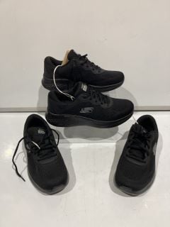 2 X SKECHERS BLACK SIZE 11 & SKECHERS  BLACK SIZE 9