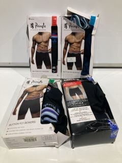 4 PACK PRINGLE CLASSIC BOXERS BUTTON FLY BOXERS SIZES EXTRA LARGE, LARGE & MEDIUM AND KIRKLAND SIGNATURE 4 BOXER BRIEFS BLACK LARGE TOTAL RRP £96