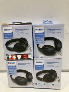 4 X PHILIPS HOME ENTERTAIMENT HEADPHONES 2000 SERIES BLACK