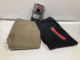 PUMA PARAGON V2 PANTS MEDIUM BLACK AND REPLAY BENNI STRETCH DENIM BULL TROUSERS SAND SIZE 36W AND KIRKLAND SIGNATURE 4 BOXER BRIEFS TOTAL RRP £106