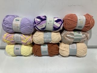 BOX OF CRAFTY BABY YARN AND RAINBOW YARN