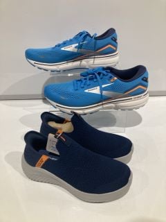 SKECHERS ULTRA FLEX 3.0 SMOOTH STEP SLIP INS NAVY UK 2 AND BROOKS GHOST 15 TRAINERS MENS 9 BLUE/PEACOAT/ORANGE