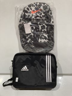 NIKE BLACK/WHITE BACKPACK AND ADIDAS MEDICAL BAG BLACK